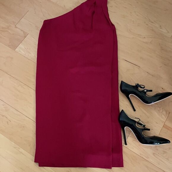 Diane Von Furstenberg Red Silk Shift Dress - Picture 6 of 8